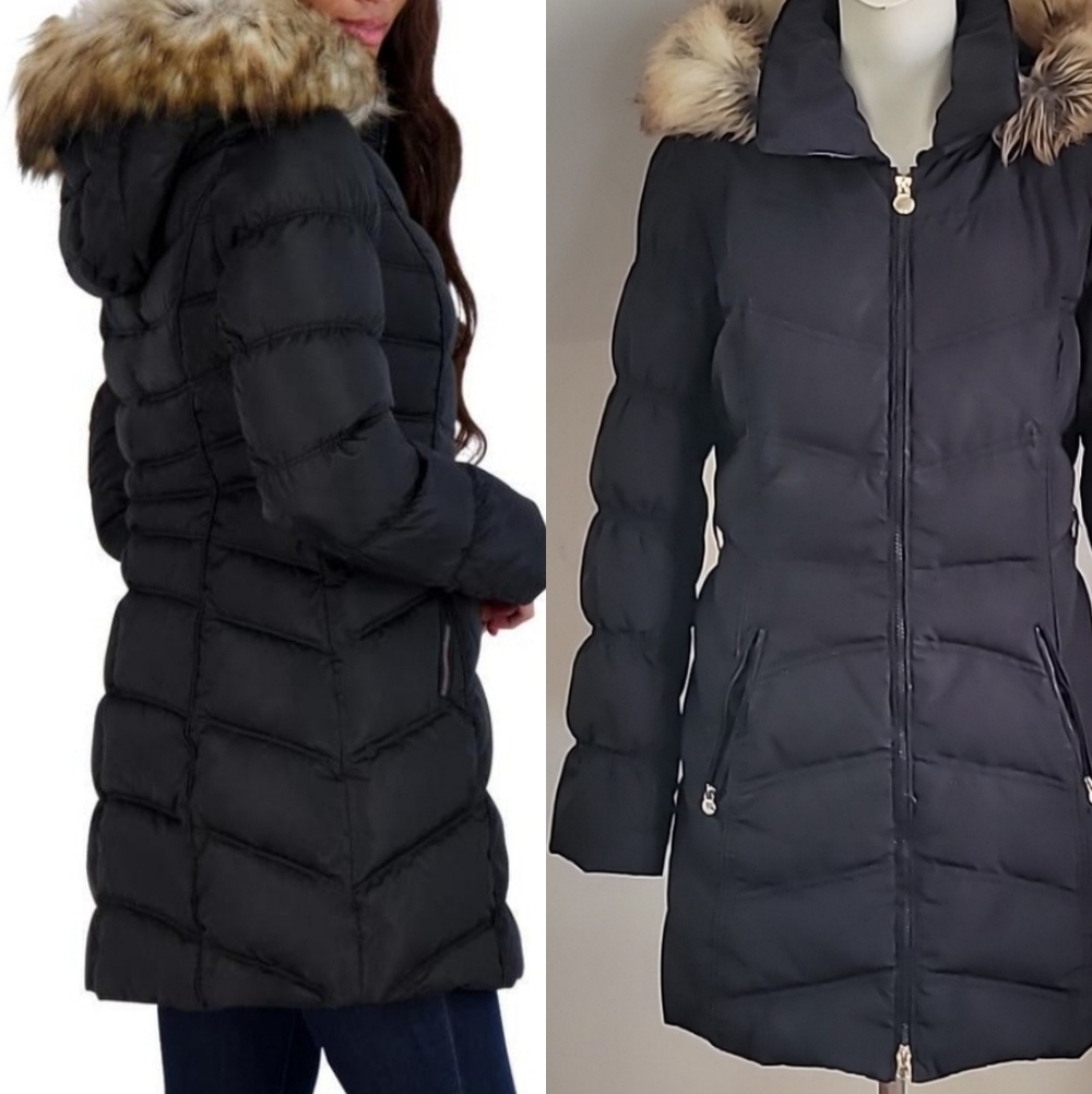 Laundry by Shelli Segal Women’s DOWN Black Long Puffer Coat Size M
